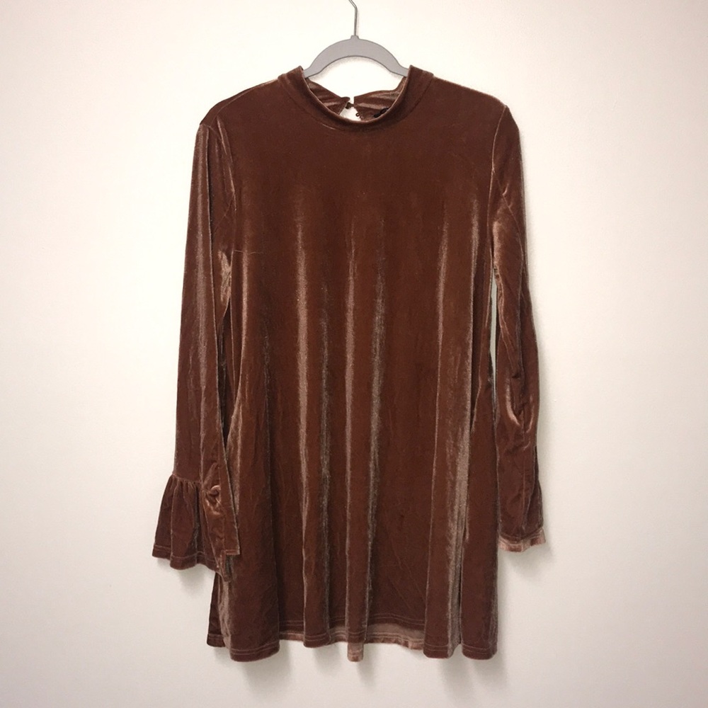 Burnt Orange Velvet Dress
